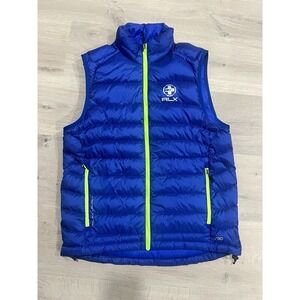 Ralph Lauren RLX Blue Green Puffer Package Down Filling Vest Men's Size Small